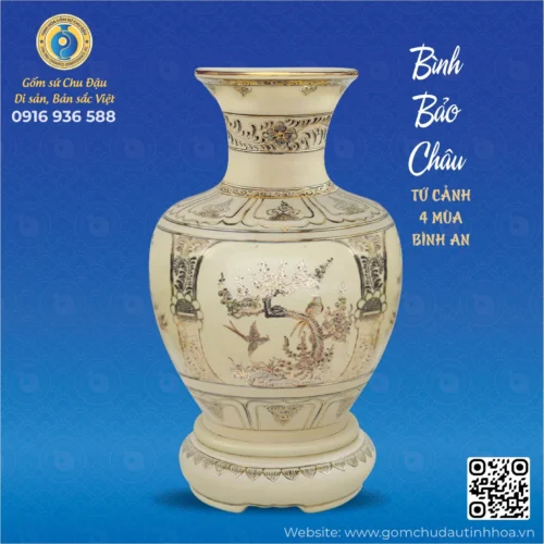Bình Bảo Châu Họa Tiết Tứ Cảnh Vk