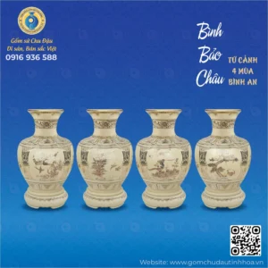 Bình Bảo Châu Họa Tiết Tứ Cảnh Vk