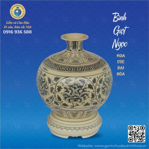 Bình Giọt Ngọc Họa Tiết Hoa Cúc Đại Đóa