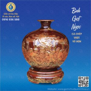 binh_giot_ngoc-05_d7e05887bcb94e65ba47c3238e1606b8_master Bình Giọt Ngọc Họa Tiết Cá Chép Vượt Vũ Môn Men Hoàng Thổ
