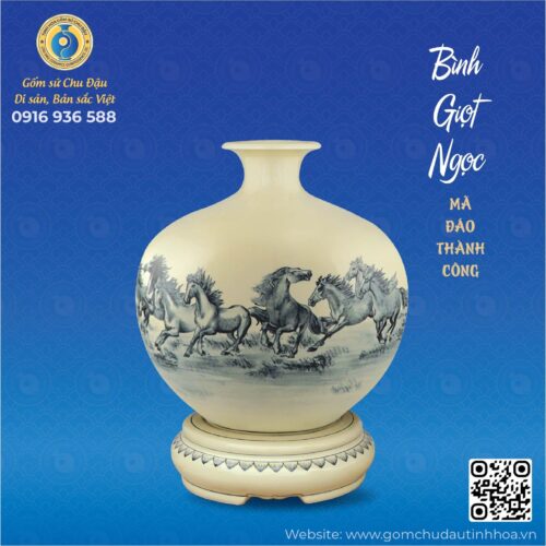 Bình Giọt Ngọc Họa Tiết Mã Đáo Thành Công
