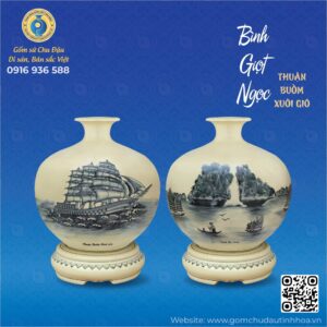 Bình Giọt Ngọc Họa Tiết Thuận Buồm Xuôi Gió