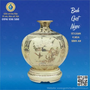 Bình Giọt Ngọc Họa Tiết Tứ Cảnh Vk