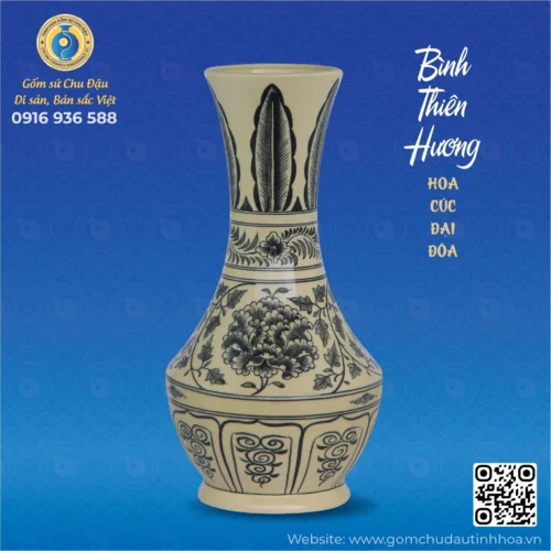 Bình Thiên Hương Họa Tiết Hoa Cúc Đại Đóa
