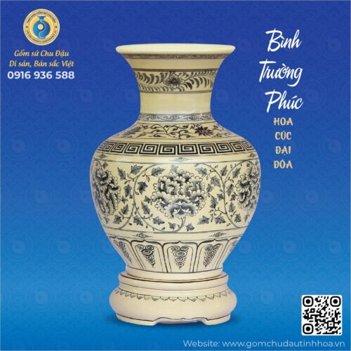 Bình Trường Phúc Họa Tiết Hoa Cúc Đại Đóa
