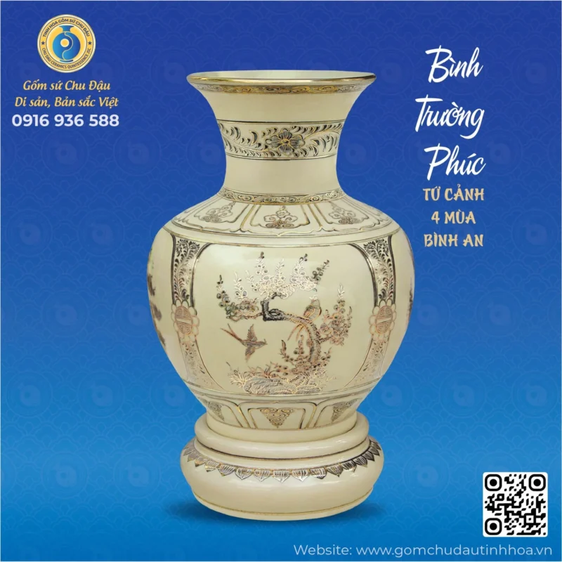 Bình Trường Phúc Họa Tiết Tứ Cảnh Vk