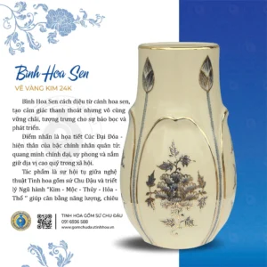Bình Hoa Sen Họa Tiết Hoa Cúc Đại Đóa Vk