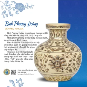 Bình Phượng Hoàng Họa Tiết Hoa Cúc Đại Đóa Vk