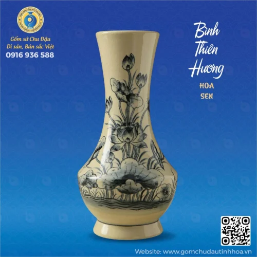 Bình Thiên Hương Họa Tiết Hoa Sen