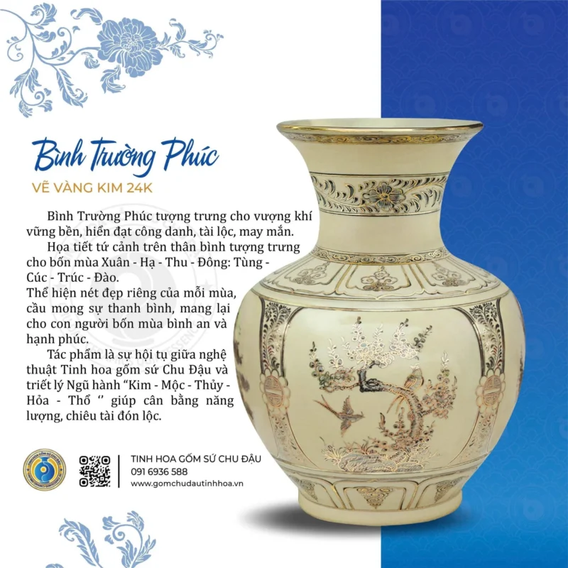 Bình Trường Phúc Họa Tiết Tứ Cảnh Vk