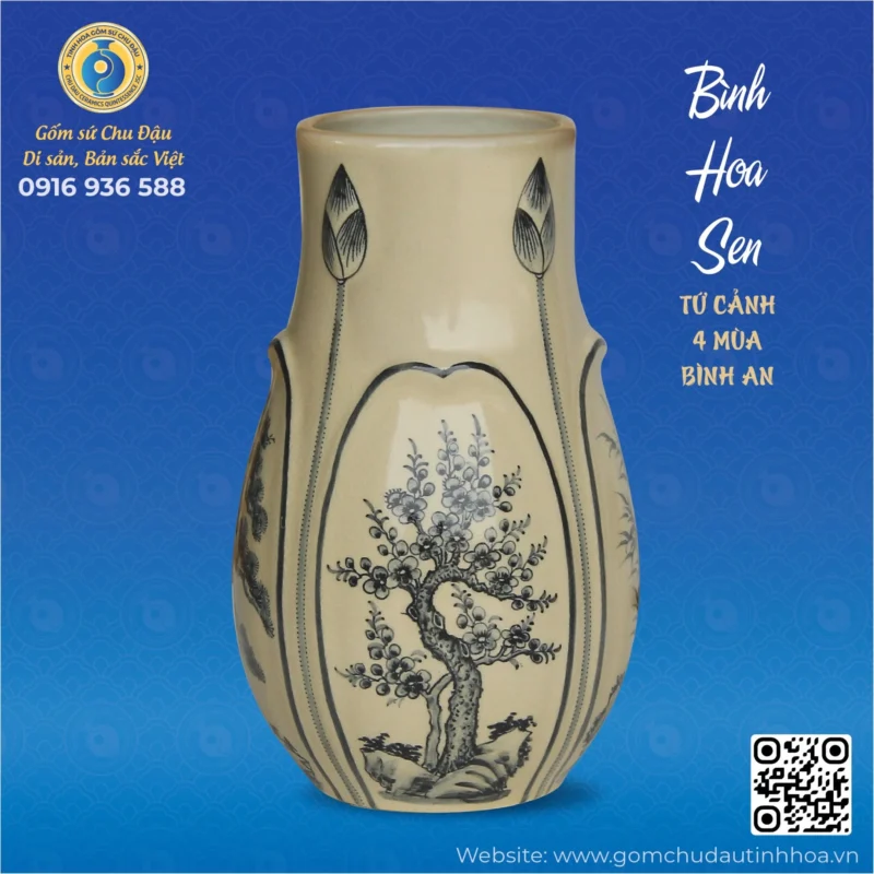 hoa_sen-04_7f967ad82ee24a34bbbacdca73d0d7c9_master Bình Hoa Sen Họa Tiết Tứ Cảnh