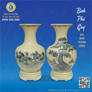 Bình Phú Quý Họa Tiết Mã Đáo Thành Công