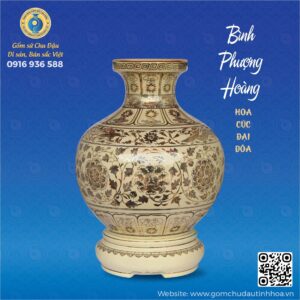 Bình Phượng Hoàng Họa Tiết Hoa Cúc Đại Đóa Vk