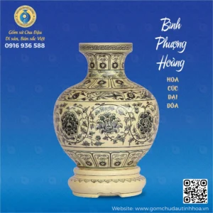 Bình Phượng Hoàng Họa Tiết Hoa Cúc Đại Đóa