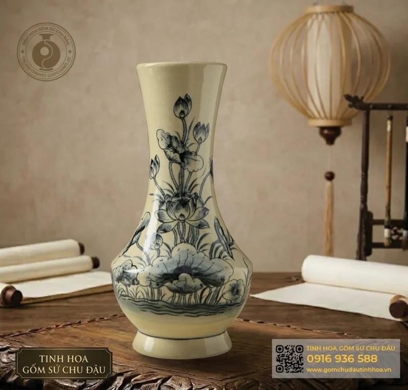 Bình Thiên Hương Họa Tiết Hoa Sen