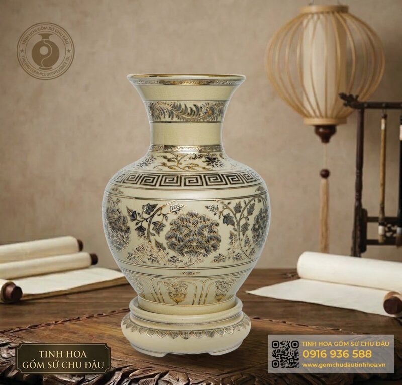 Bình Trường Phúc Họa Tiết Hoa Cúc Đại Đóa Vk