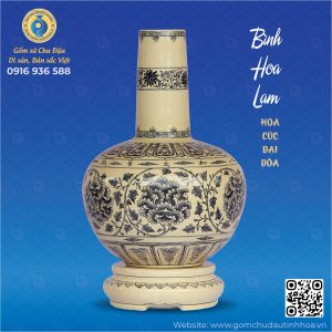 BÌNH HOA LAM GỐM CHU ĐẬU
