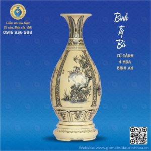 BÌNH TỲ BÀ GỐM CHU ĐẬU
