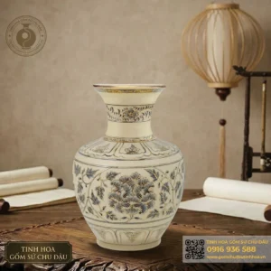 Bình Bảo Châu Họa Tiết Hoa Phù Dung Vk
