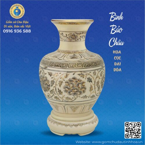 Bình Bảo Châu Họa Tiết Hoa Phù Dung Vk