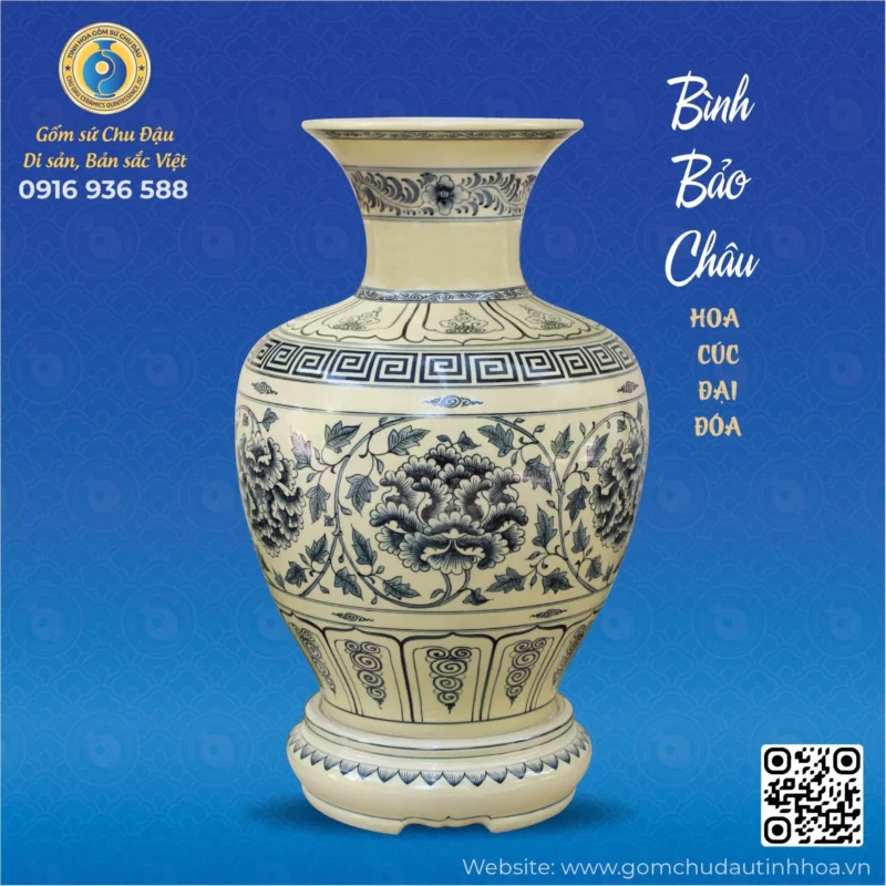 Bình Bảo Châu Họa Tiết Hoa Phù Dung