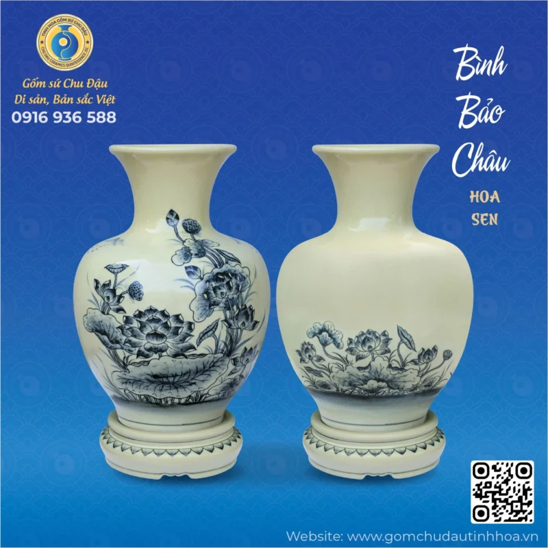 Bình Bảo Châu Họa Tiết Hoa Sen